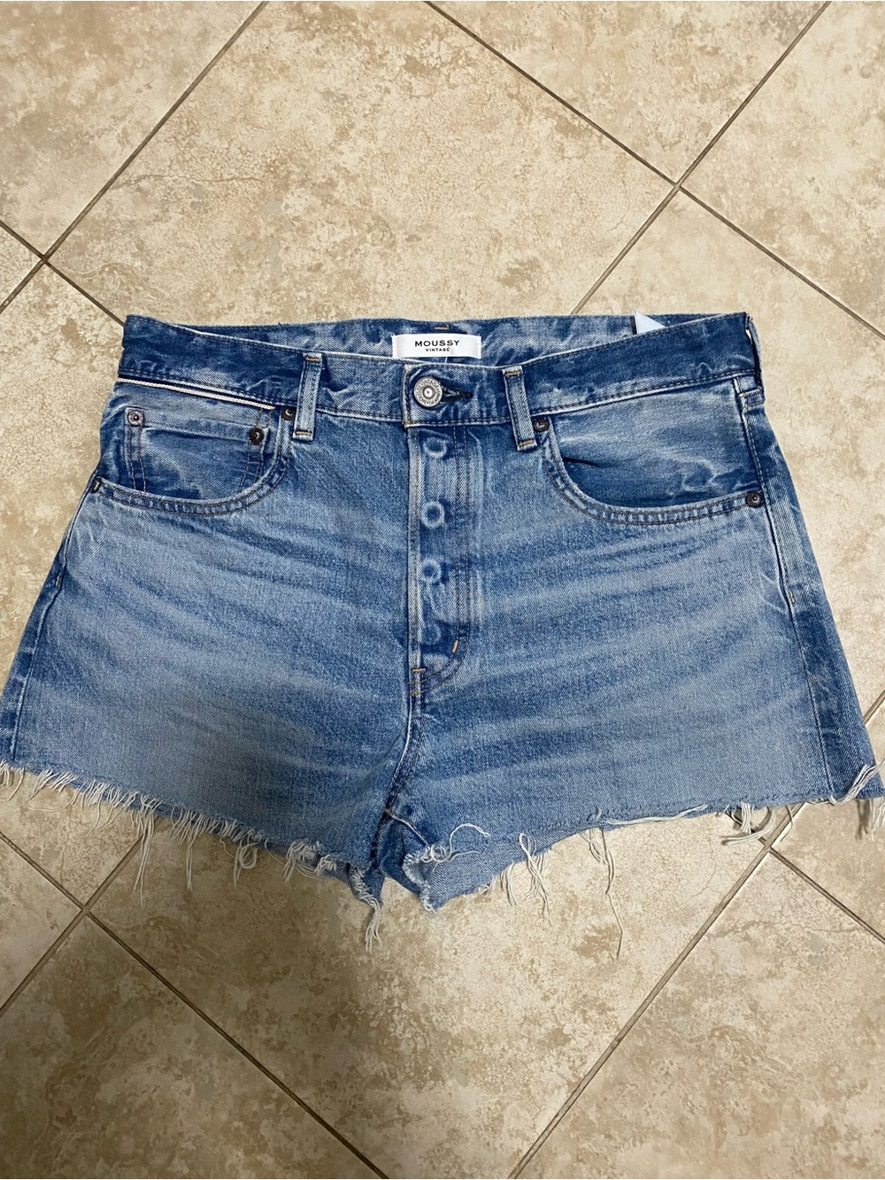 Moussy High-Rise Denim Shorts